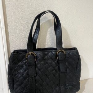 Michael Kors black pebble leather‎ quilted bag tote . PLEASE READ DESCRIPTION